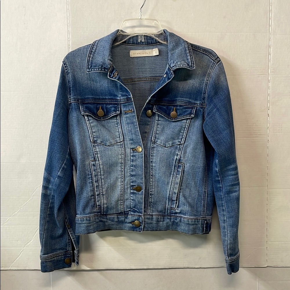 Statement Womens Lg Cropped Denim Jacket Western Festival‎ Casual Streetwear